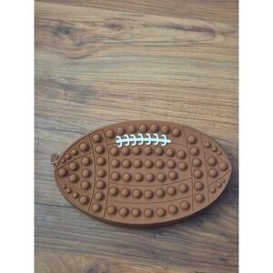 Football Silicone Bubble Pop Fidget Single Zip Pencil Case Pouch Brown S25
